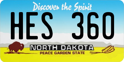 ND license plate HES360