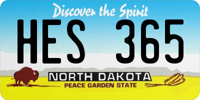 ND license plate HES365