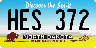 ND license plate HES372