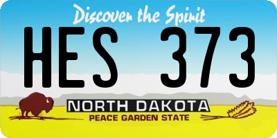 ND license plate HES373