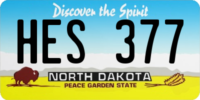 ND license plate HES377