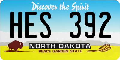 ND license plate HES392