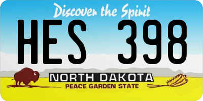 ND license plate HES398