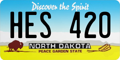 ND license plate HES420