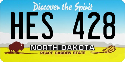 ND license plate HES428