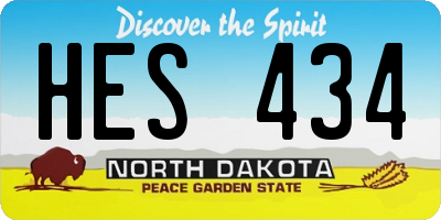 ND license plate HES434