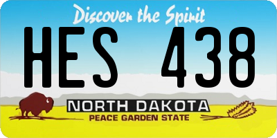 ND license plate HES438