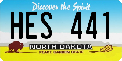 ND license plate HES441