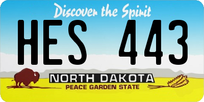 ND license plate HES443