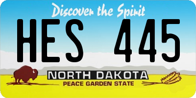 ND license plate HES445