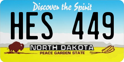 ND license plate HES449