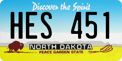 ND license plate HES451