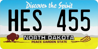 ND license plate HES455