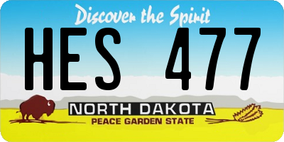 ND license plate HES477