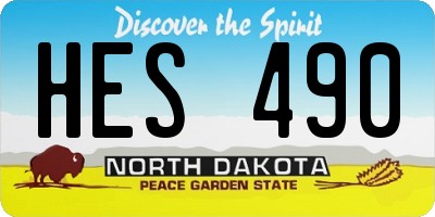 ND license plate HES490