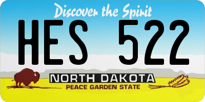 ND license plate HES522