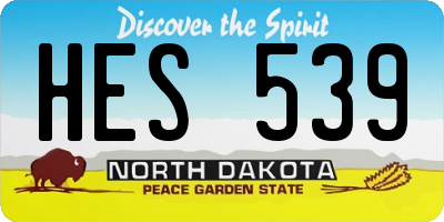 ND license plate HES539