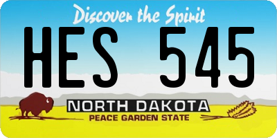 ND license plate HES545