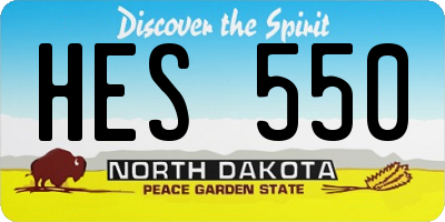 ND license plate HES550