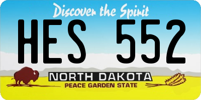 ND license plate HES552