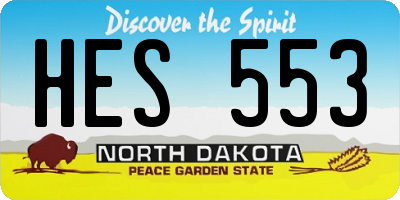 ND license plate HES553