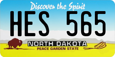 ND license plate HES565