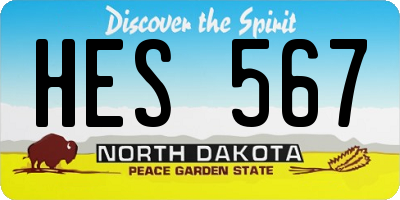 ND license plate HES567