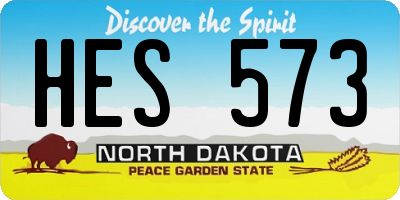 ND license plate HES573