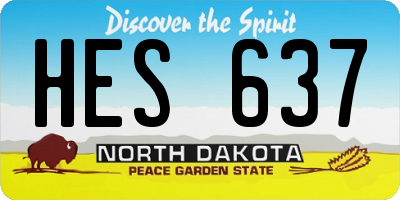 ND license plate HES637