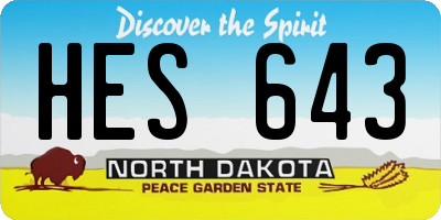 ND license plate HES643