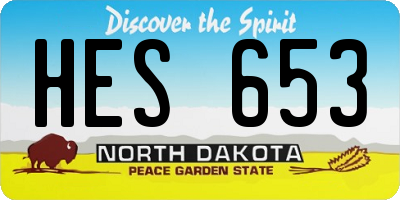 ND license plate HES653