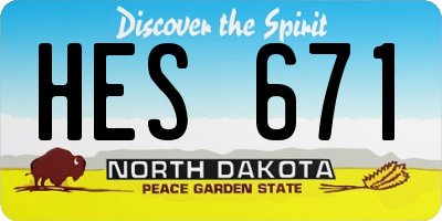 ND license plate HES671