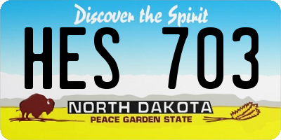 ND license plate HES703