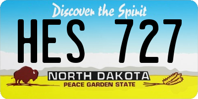 ND license plate HES727