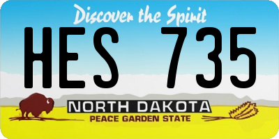 ND license plate HES735