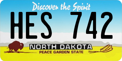 ND license plate HES742