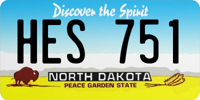 ND license plate HES751