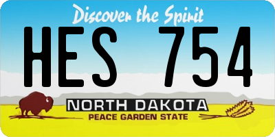 ND license plate HES754