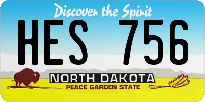 ND license plate HES756