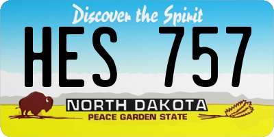 ND license plate HES757