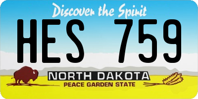 ND license plate HES759