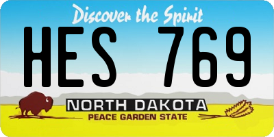 ND license plate HES769