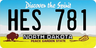 ND license plate HES781