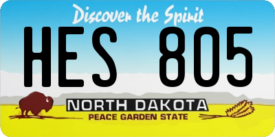 ND license plate HES805