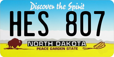 ND license plate HES807