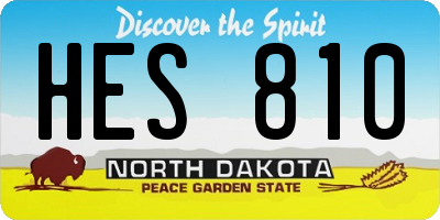 ND license plate HES810