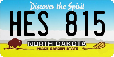 ND license plate HES815