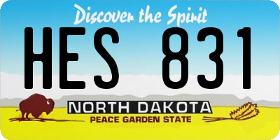 ND license plate HES831