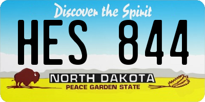 ND license plate HES844