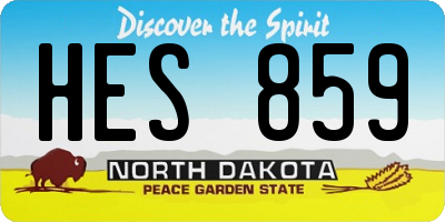 ND license plate HES859